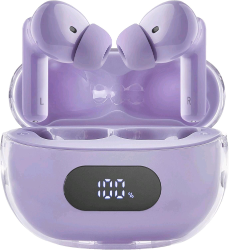 INTENSO BUDS PLUS T313AE CUFFIE AURICOLARI STEREO IN-EAR TRUE WIRELESS BLUETOOTH CON CANCELLAZIONE ATTIVA DEL RUMORE ENC CHIAMATE E MUSICA USB-C VIOLA